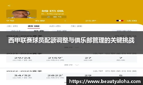 西甲联赛球员配额调整与俱乐部管理的关键挑战