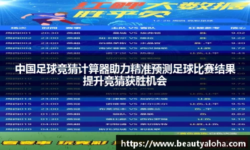 中国足球竞猜计算器助力精准预测足球比赛结果提升竞猜获胜机会