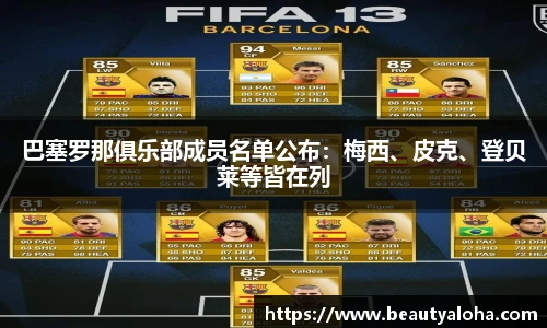 巴塞罗那俱乐部成员名单公布：梅西、皮克、登贝莱等皆在列